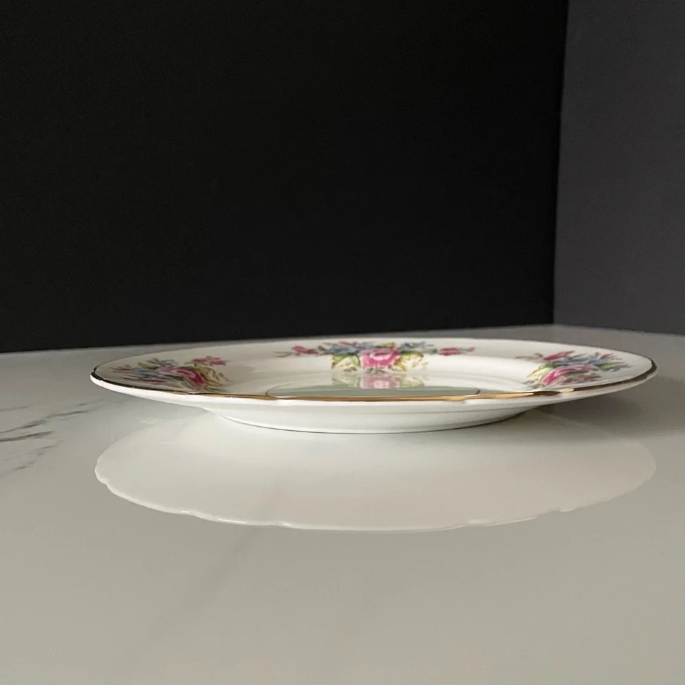 Floral with Mint Green Center Salad Plate - Paragon
